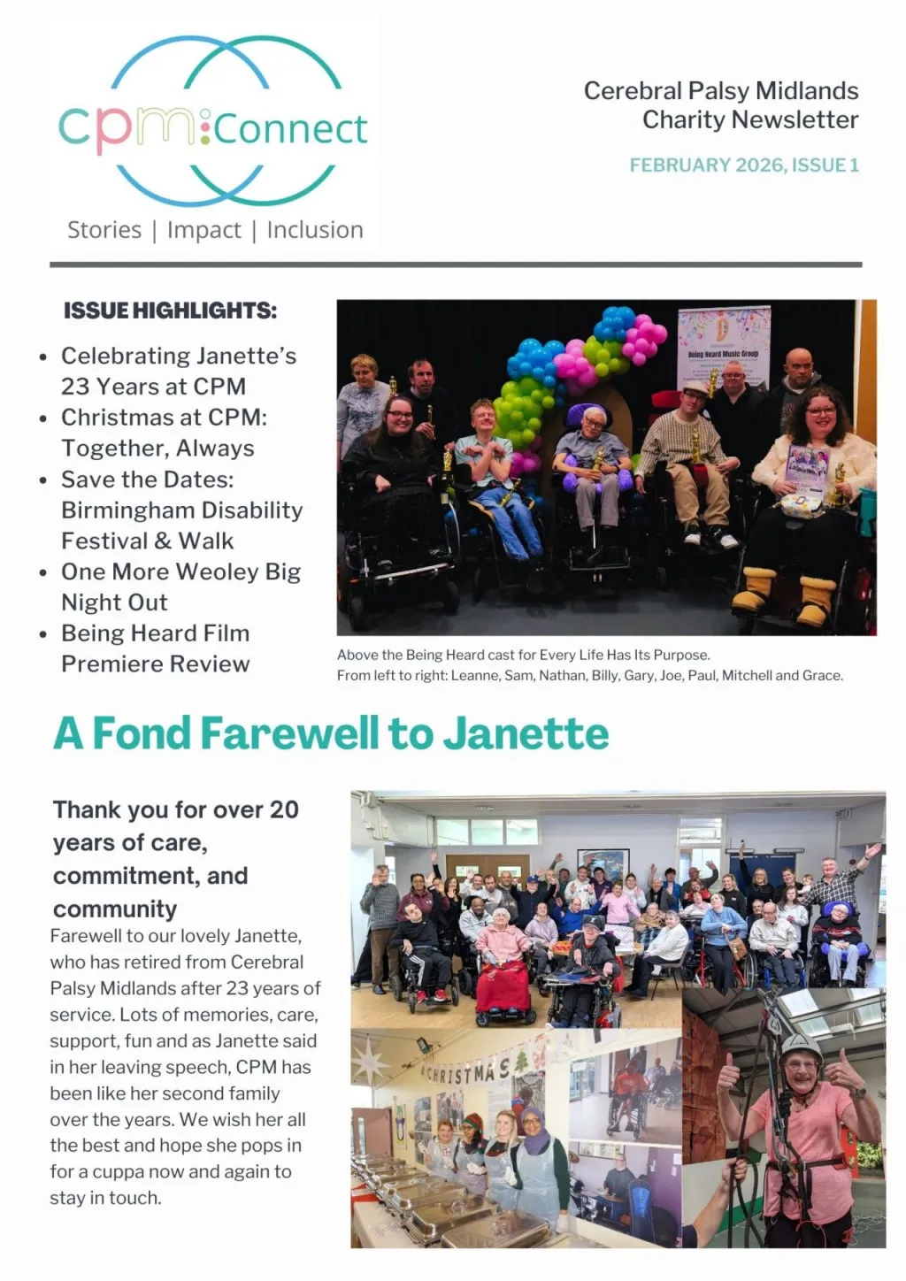 Cerebral Palsy Midlands newsletter